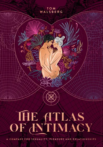 The Atlas of Intimacy book cover — burgundy hardcover with gold lettering